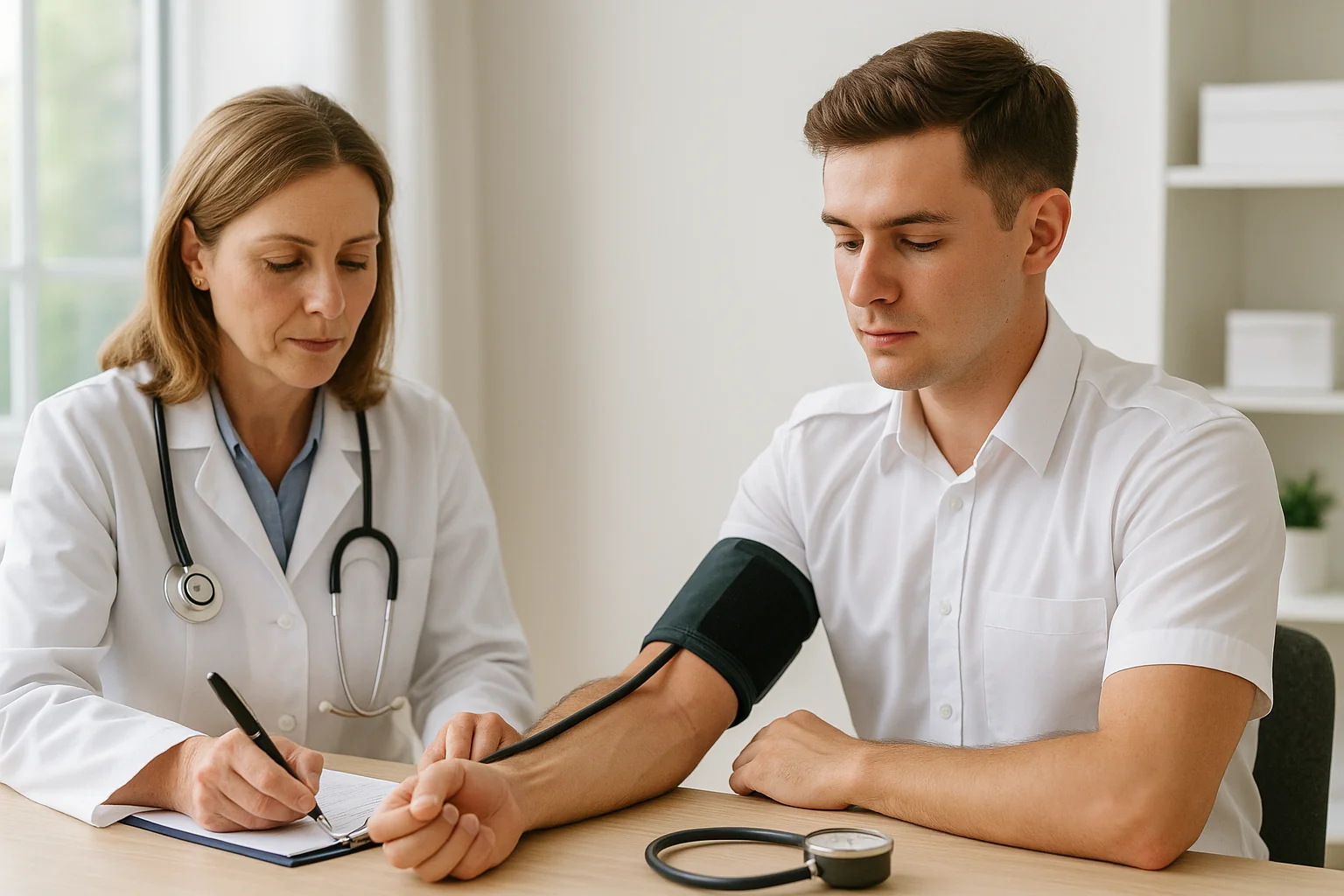 Flugschüler bei der Untersuchung für Tauglichkeitsklasse - Loss-of-License Versicherung