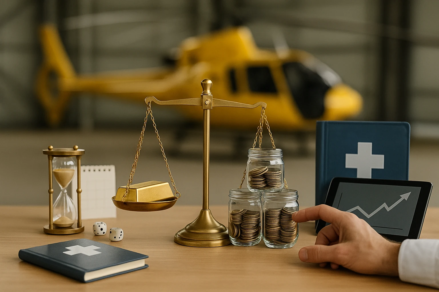 Hubschrauberpiloten - Helikopterpiloten Loss-of-License Versicherung Einmalzahlung vs Monatsrente Risiken und Klarheit